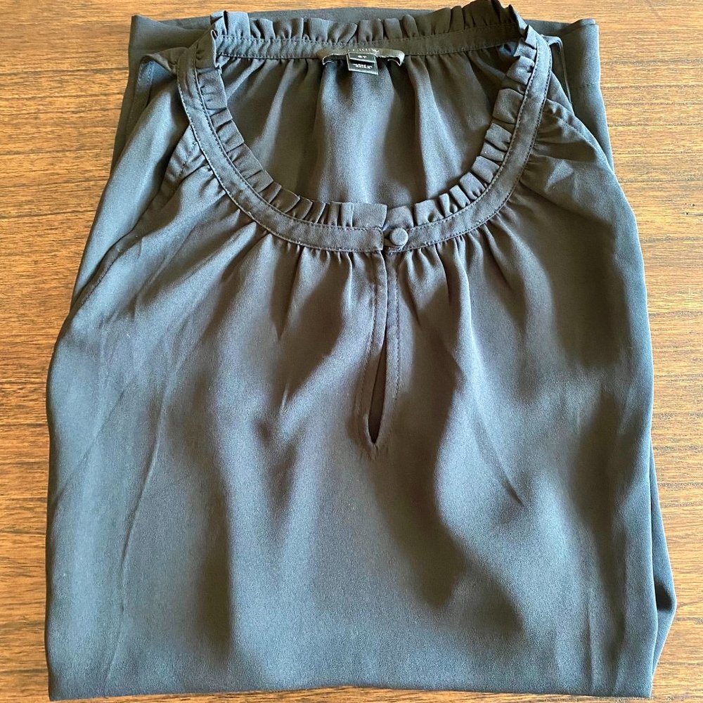 EUC J.Crew Tall Ruffleneck Keyhole Blouse G5284